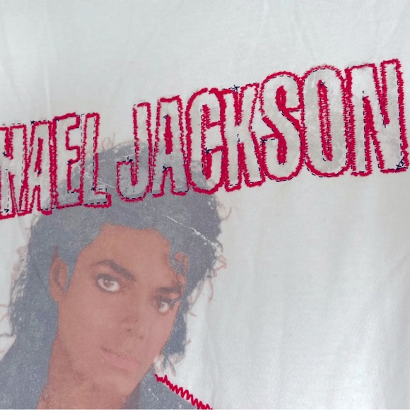 Michael Jackson BAD Album T Shirt 2009 Womens XL Bad Self Orange Stitching NWT - Picture 5 of 7